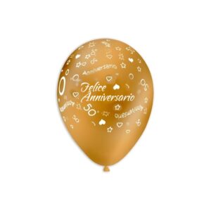 10 Palloncini Anniversario Oro