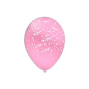10 Palloncini Rosa " Auguri"